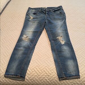 Free People Distressed Blue Jeans